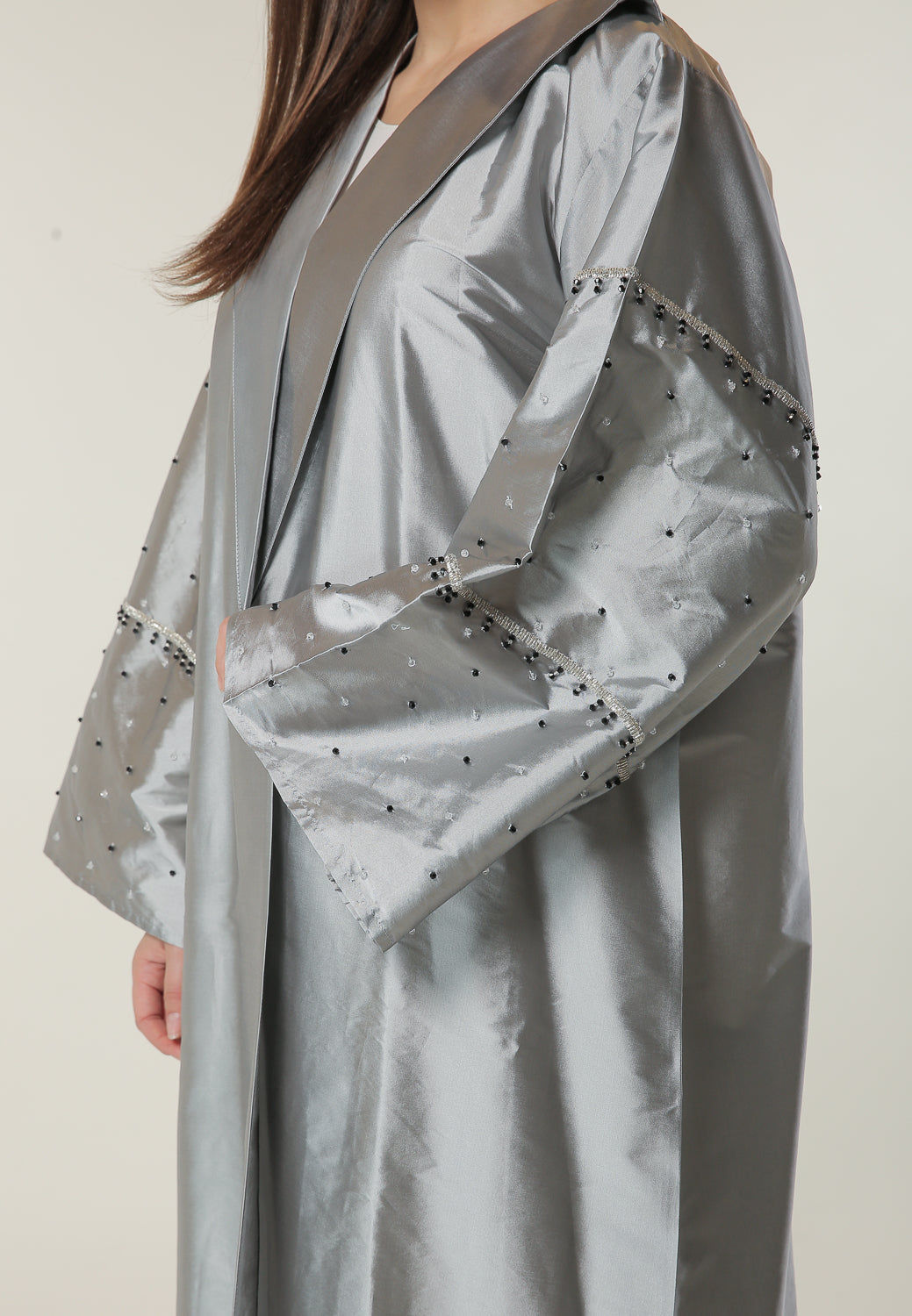 MOiSTREET Silver Formal Abaya