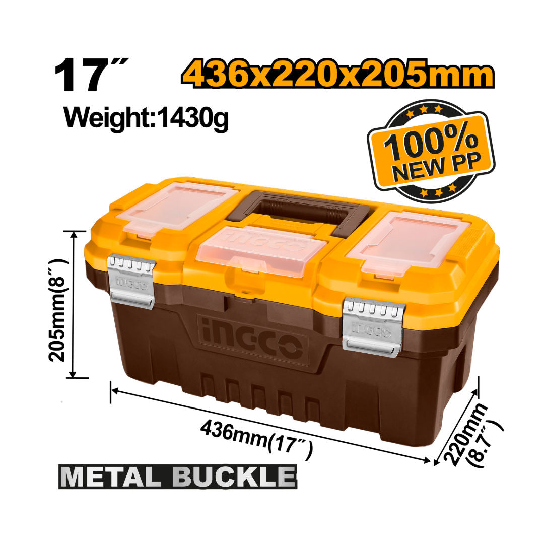INGCO 17" Plastic Tool Box