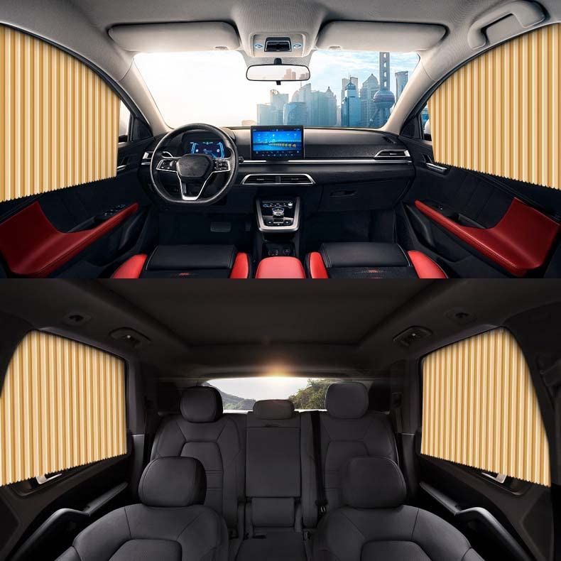 4pcs Car Side Window Sun Shades Blinds Universal Magnetic Privacy Curtains