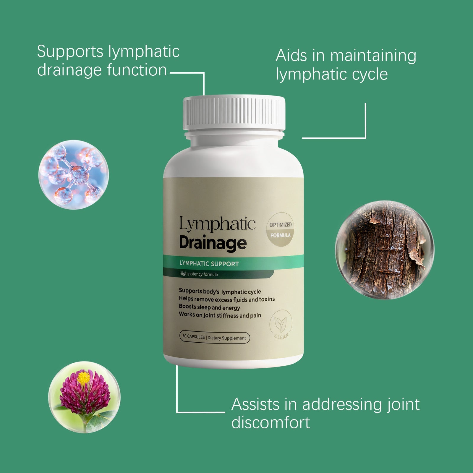 Boost Your Body Care, Enhance Vitality, Support Lymphatic Health Naturally ,60 capsules