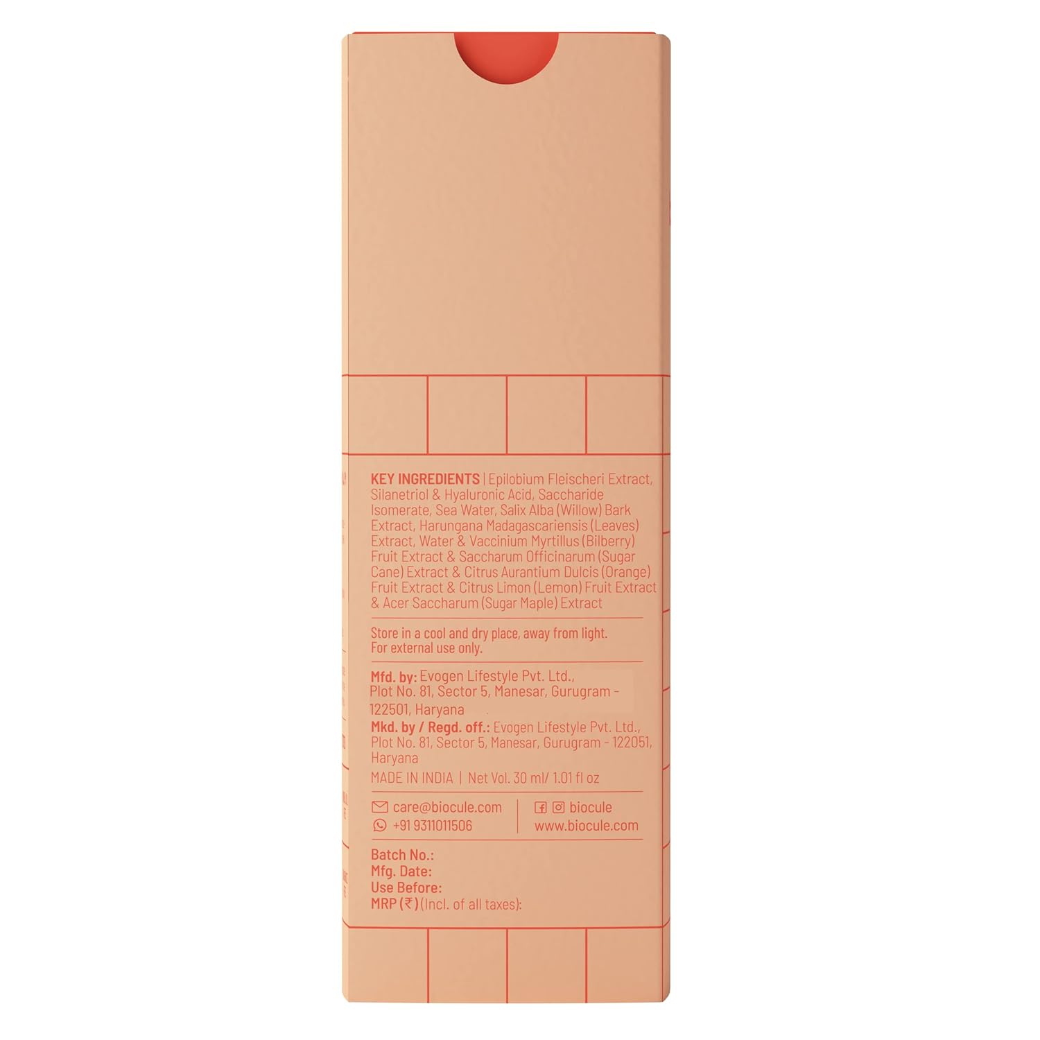 Biocule Oil Clear Clarifying Serum : BHA + AHA + Sublingana 30ml