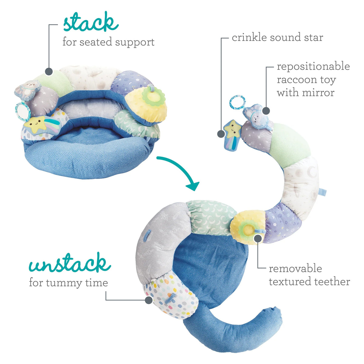 Infantino 2-in-1 Tummy Time & Seated Support