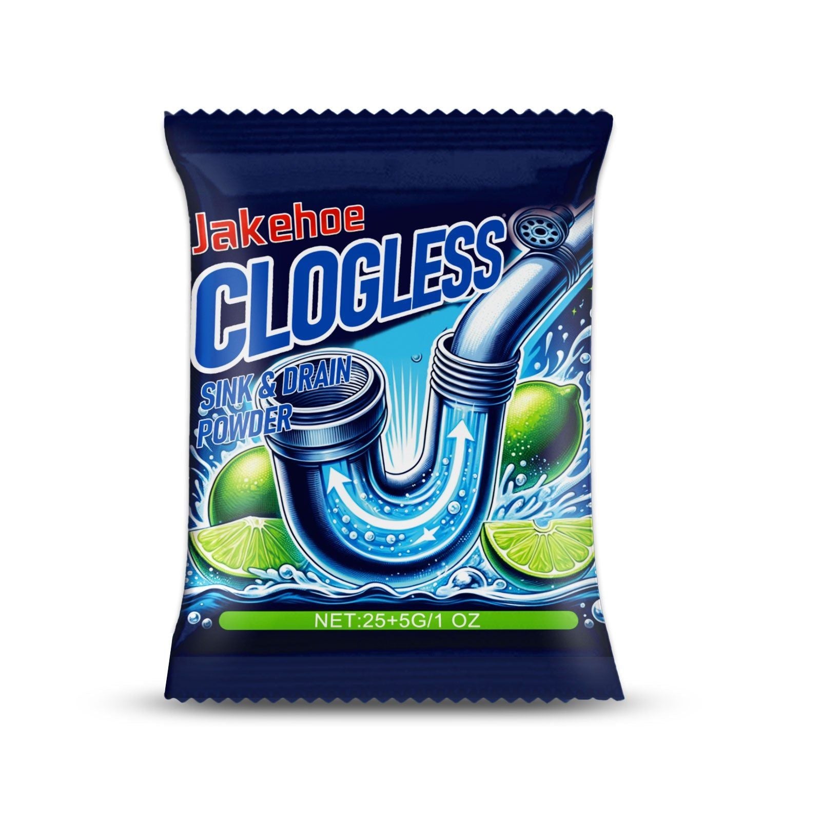 Fast Pipe Dredging Powder, Eco-Friendly Drain Cleaner for Blockages, Odor Removal ,25g+5g