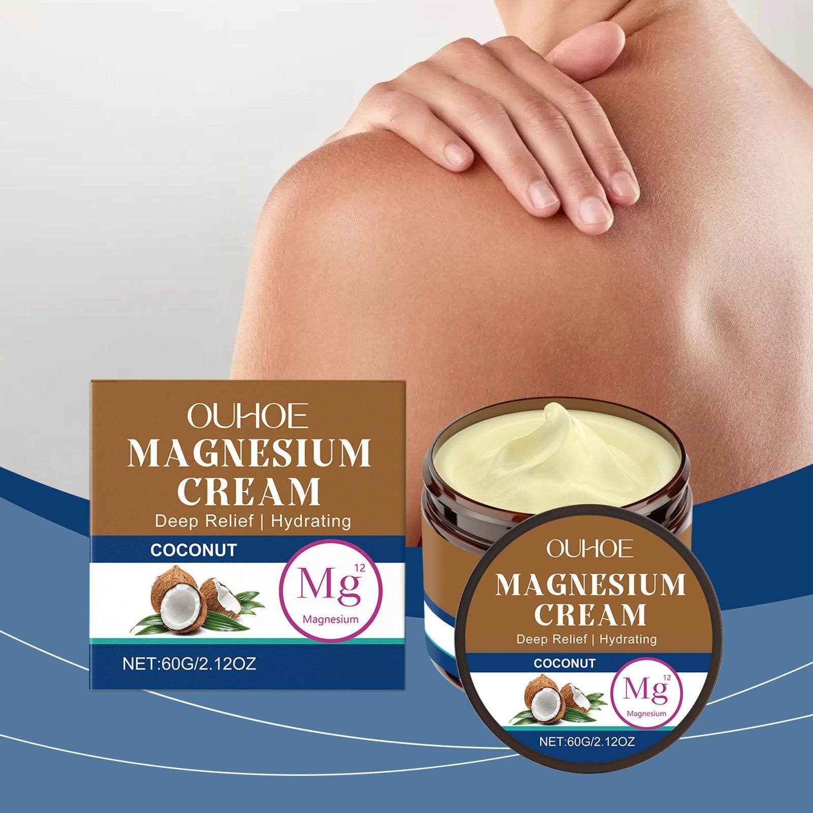Coconut Magnesium Body Care Cream, Pain Relief, Joint & Skin Comfort ,60g