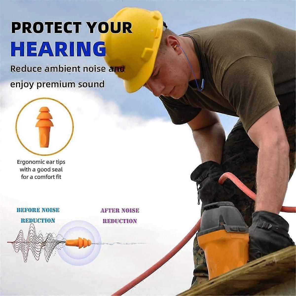 Bluetooth Noise Reduction Ear Plugs for Construction and Loud Work Areas