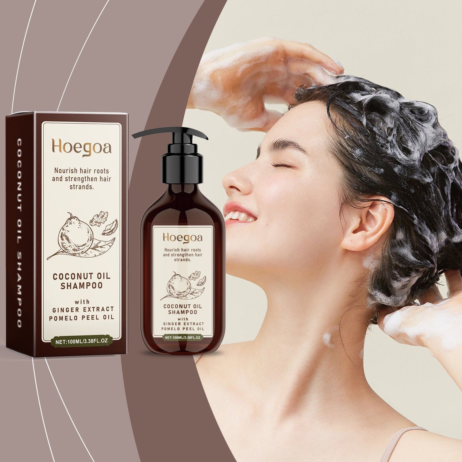 Coconut Oil Shampoo for Hair Care, Scalp Relief, Nourishing, Gentle, All Hair Types ,100ml