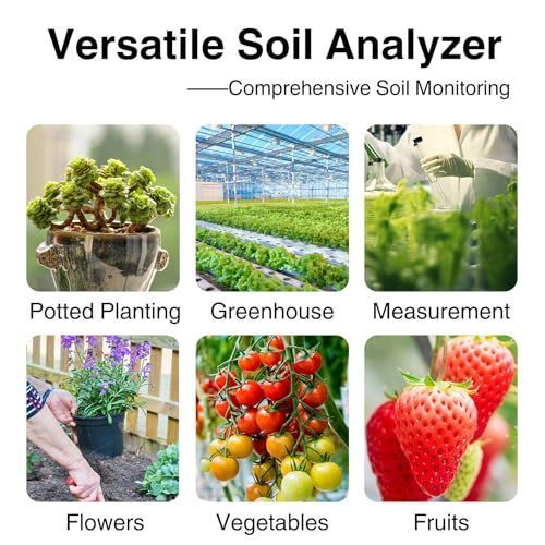 Plant Moisture Tester 6 in 1 Soil pH Tester Digital Plant Monitoring Device with LCD Display