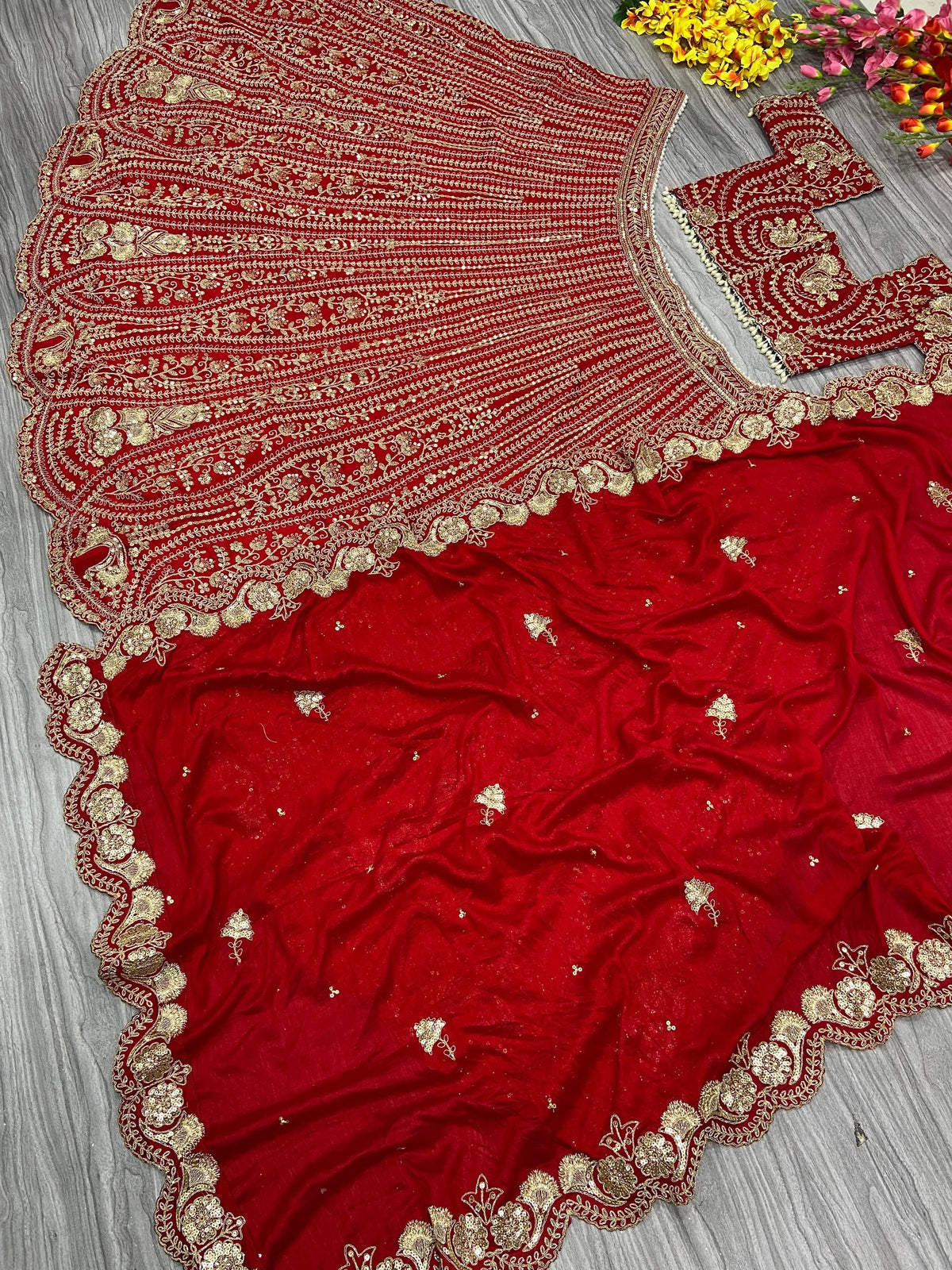 Fab Zone Designer Party Wear Lehenga Choli With Beautiful Thread Embroidery Work
