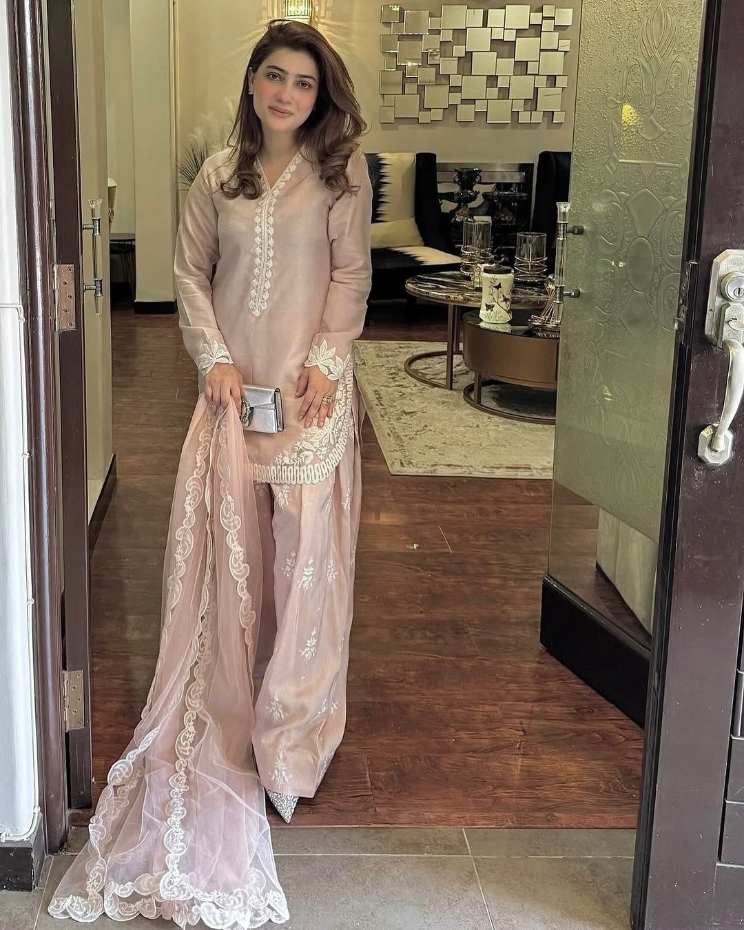 Fab Zone Beautiful Suit With Embroidery Thread And Sequence Work