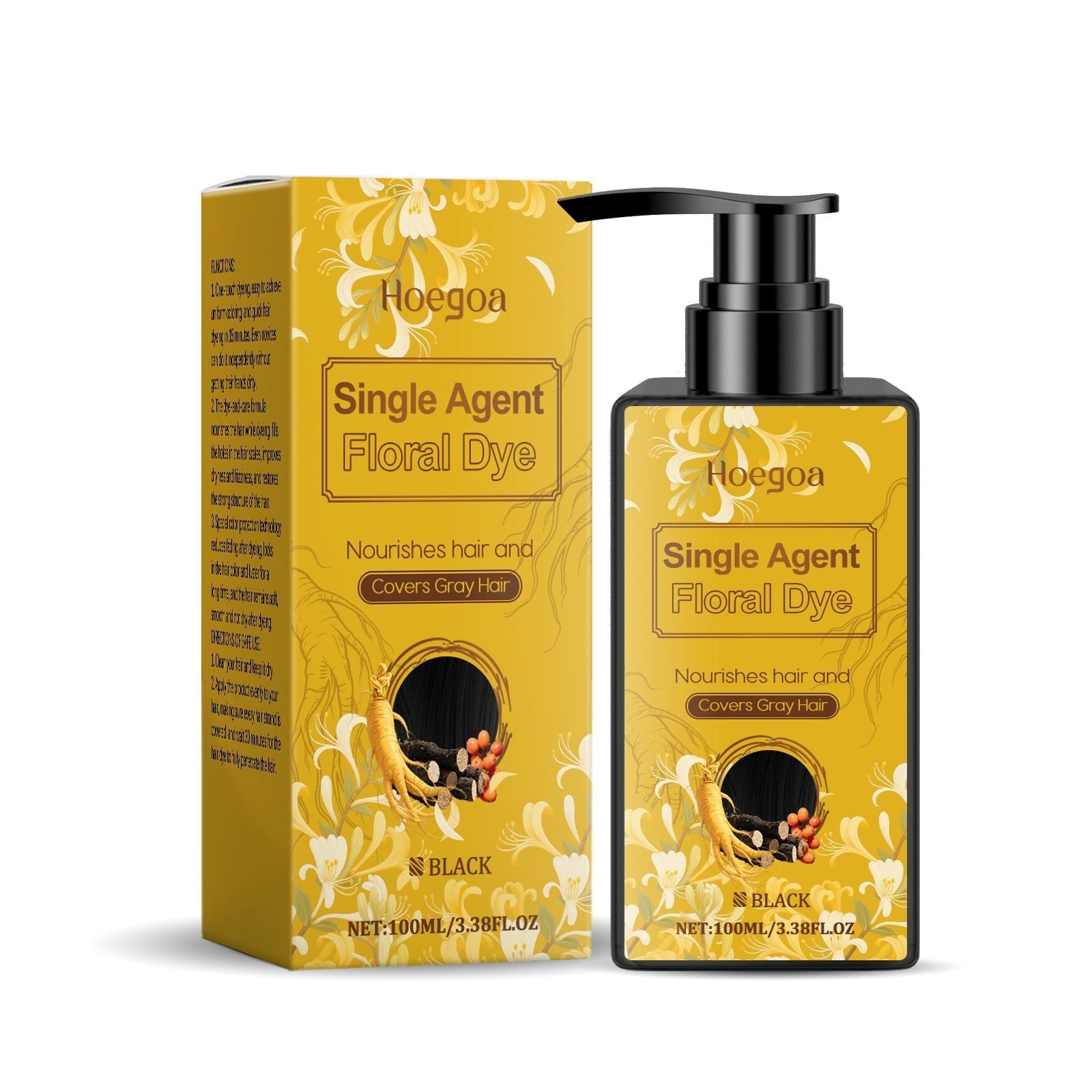 Black Nourishing Hair Conditioner, Smoothing, Color Protect, Easy Dyeing, Plant-Based, For Men Women ,100ml