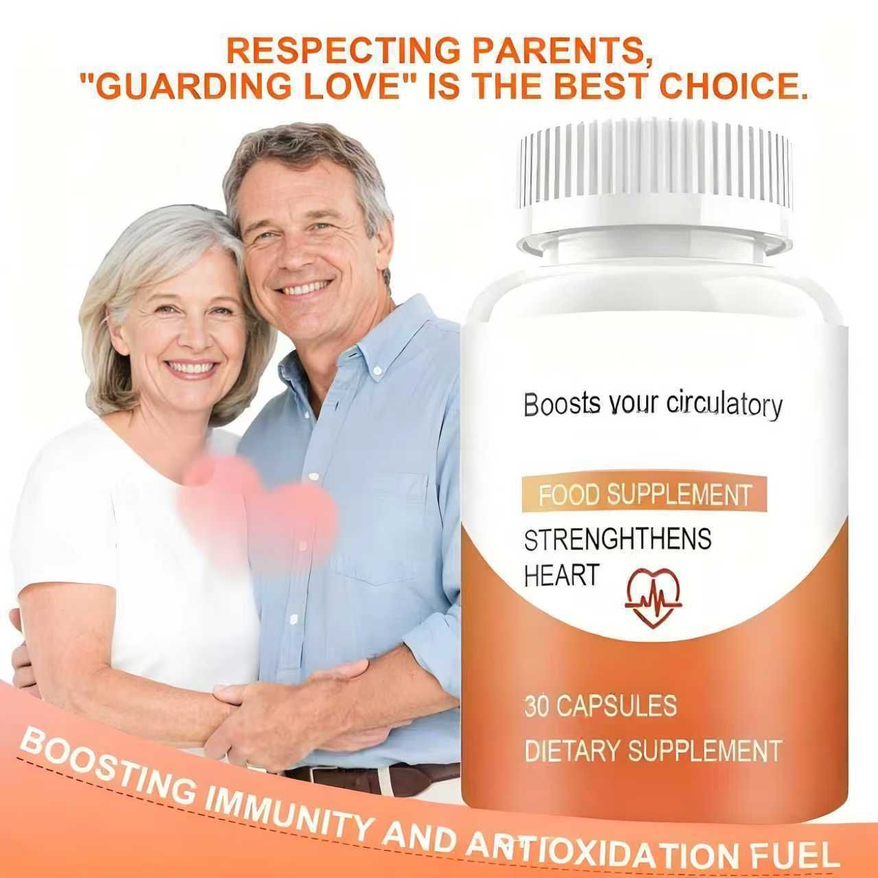 Heart Support Dietary Supplement Capsules, 30 Count - Promotes Circulatory Health & Immune Function, Antioxidant Formula