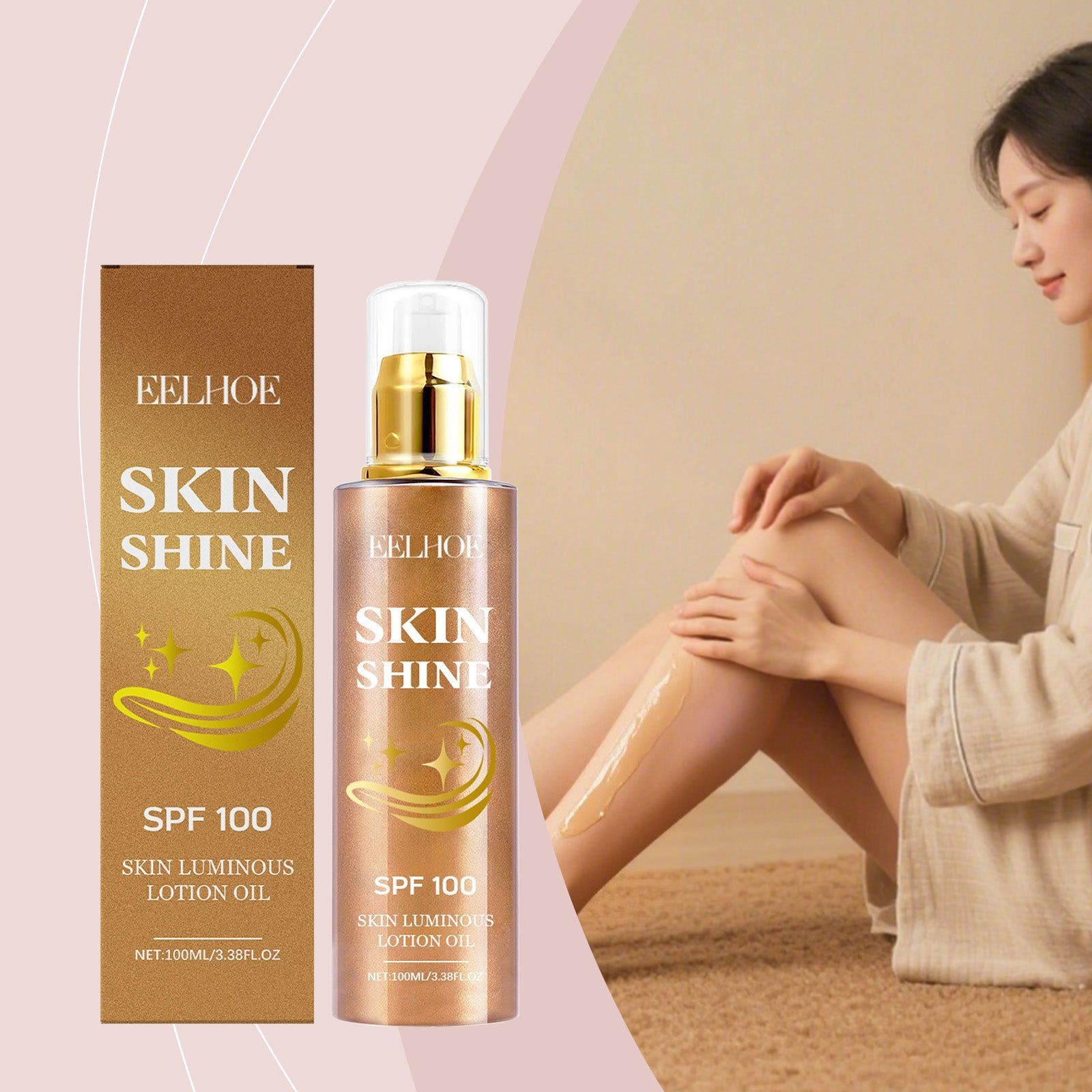 Body Flash Brightening Oil, Hydrating, Glowing, Moisturizing, Skin Radiance ,100ml