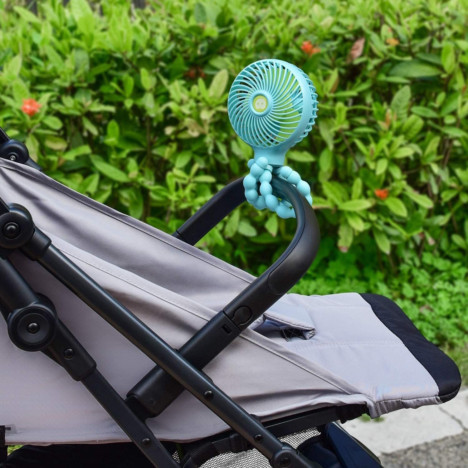 Mini Handheld Baby Stroller Fan Rechargeable Octopus Cooling Stand Fan
