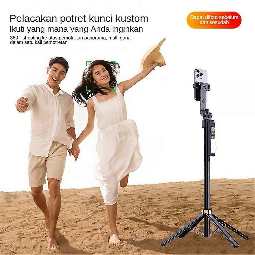 CL12P 180CM Selfie Stick Auto AI Face Tracking Quad Stand 360 Rotation Gimbal Tripod Stabilizer with LED Fill Light