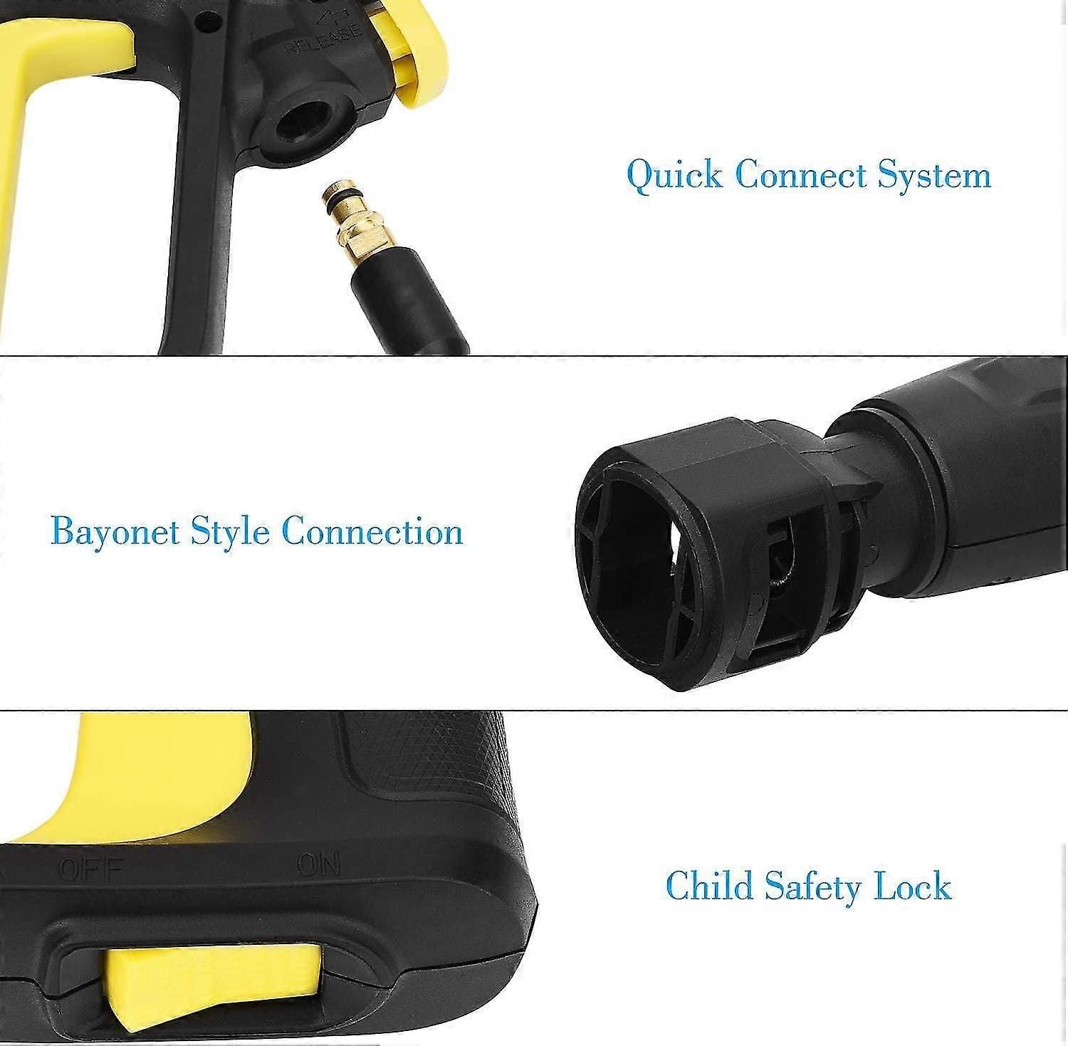 Tcgg-spare Pistol For Krcher K2 K3 K4 K5 K6 K7 K7 Serial High Pressure Cleaner, Quick Connect Jet D'eau Pulverisator Pour Karcher K2 ~ K7 Series zxin