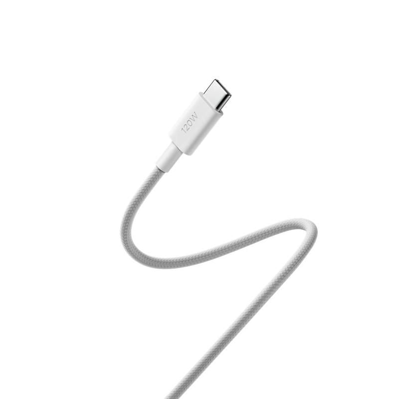 كابل شحن سريع من Xiaomi 6A من نوع USB-C إلى USB-C ذو غلاف مضفر، بتقنية HyperCharge بقدرة 120 واط ونقل بيانات بسرعة 480 ميجابت في الثانية
