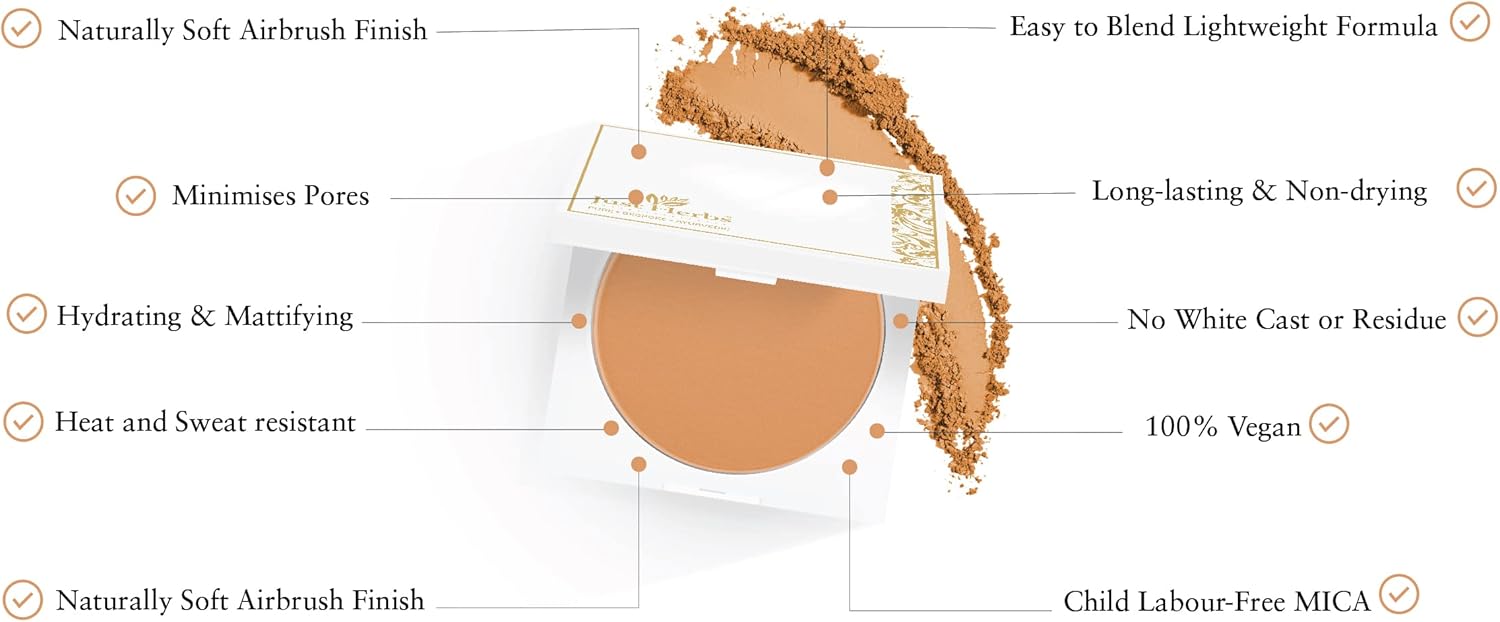 Just Herbs Compact Powder Mattifying & Hydrating 9Gm (Ivory)