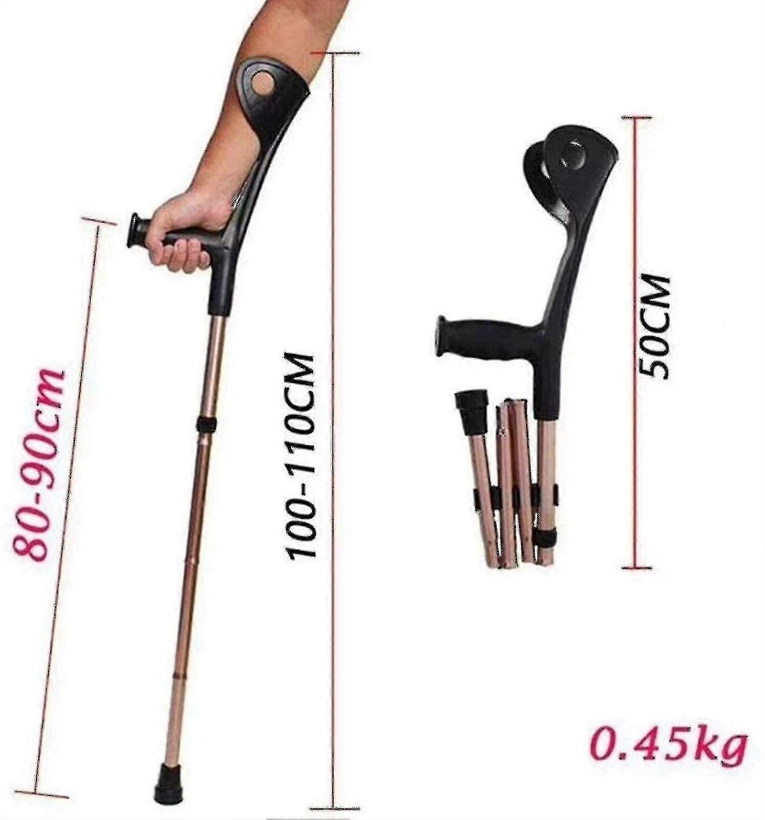 Adjustable Arm Crutch Lightweight Aluminum Walking Support Aid
