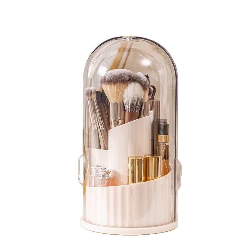 Make Up Brush Holder Organizer Lipstick Storage Box 360 Degree Rotation Dustproof Containers