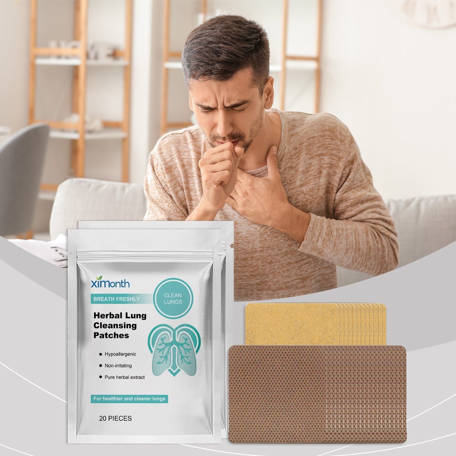 Body Care Patch, Herbal Lung Support, Respiratory Relief, Natural Breath Ease ,20pieces