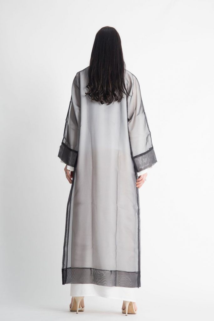 MOiSTREET Long Shirt Style Shear Abaya