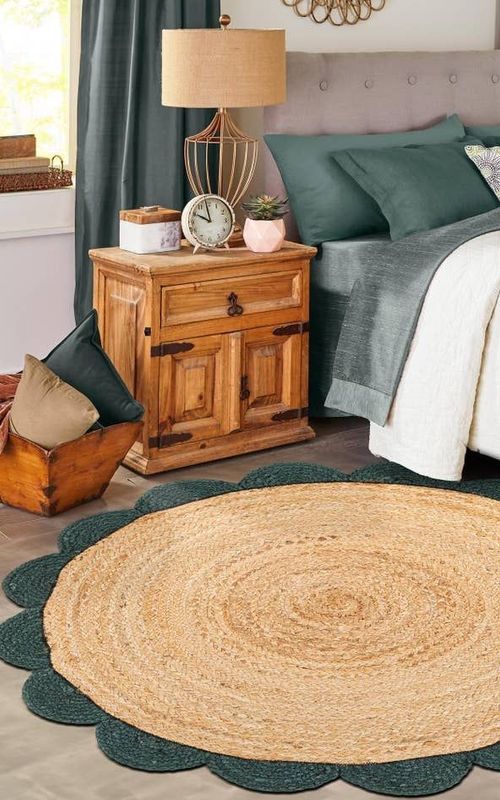 Handmade Braided Natural Jute Eco Friendly Round Floor Area Rug