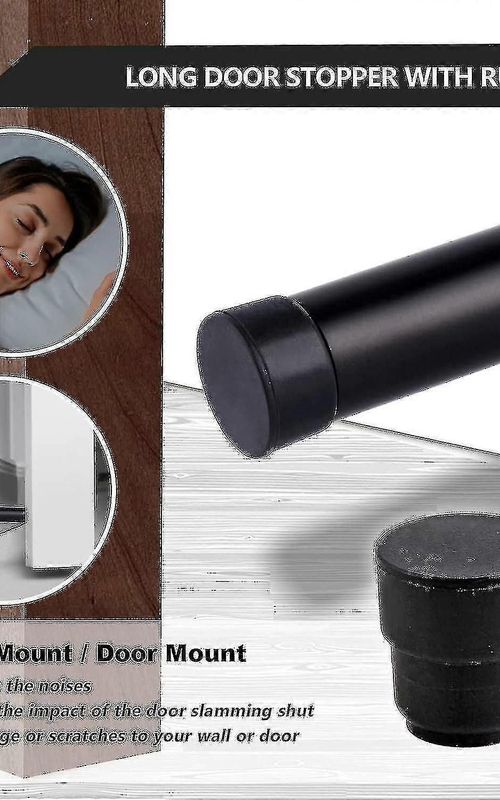 Brushed Stainless Steel Wall Mount Door Stopper With Soft Rubber Bumper