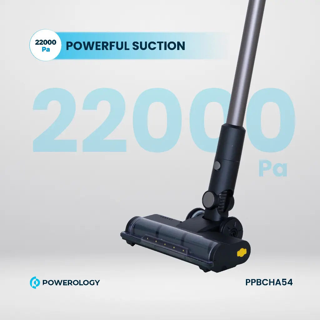 Powerology Cordless Vacuum Auto-Disposal Charging, 400W Motor, Black