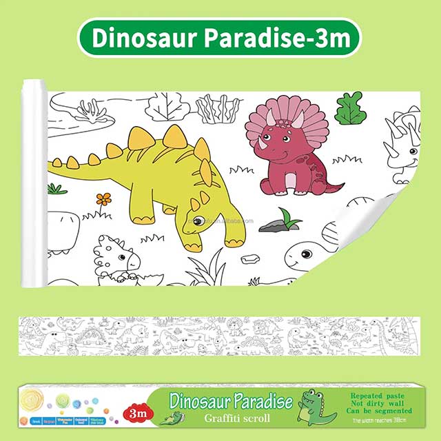 3 Meters Color Drawing Kids Paper Sticker Roll – Creative Themed Stickers for Arts & Crafts (300cm x 38cm)