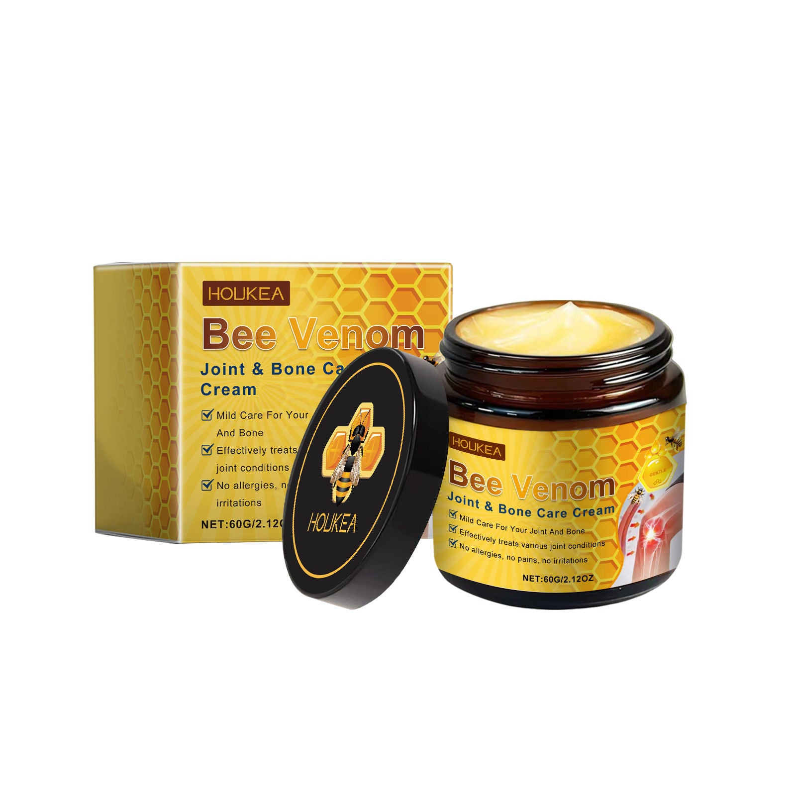 Bee Venom Joint Pain Relief Cream, Natural, Soothing, Fast-Acting, Daily Body Care ,60g