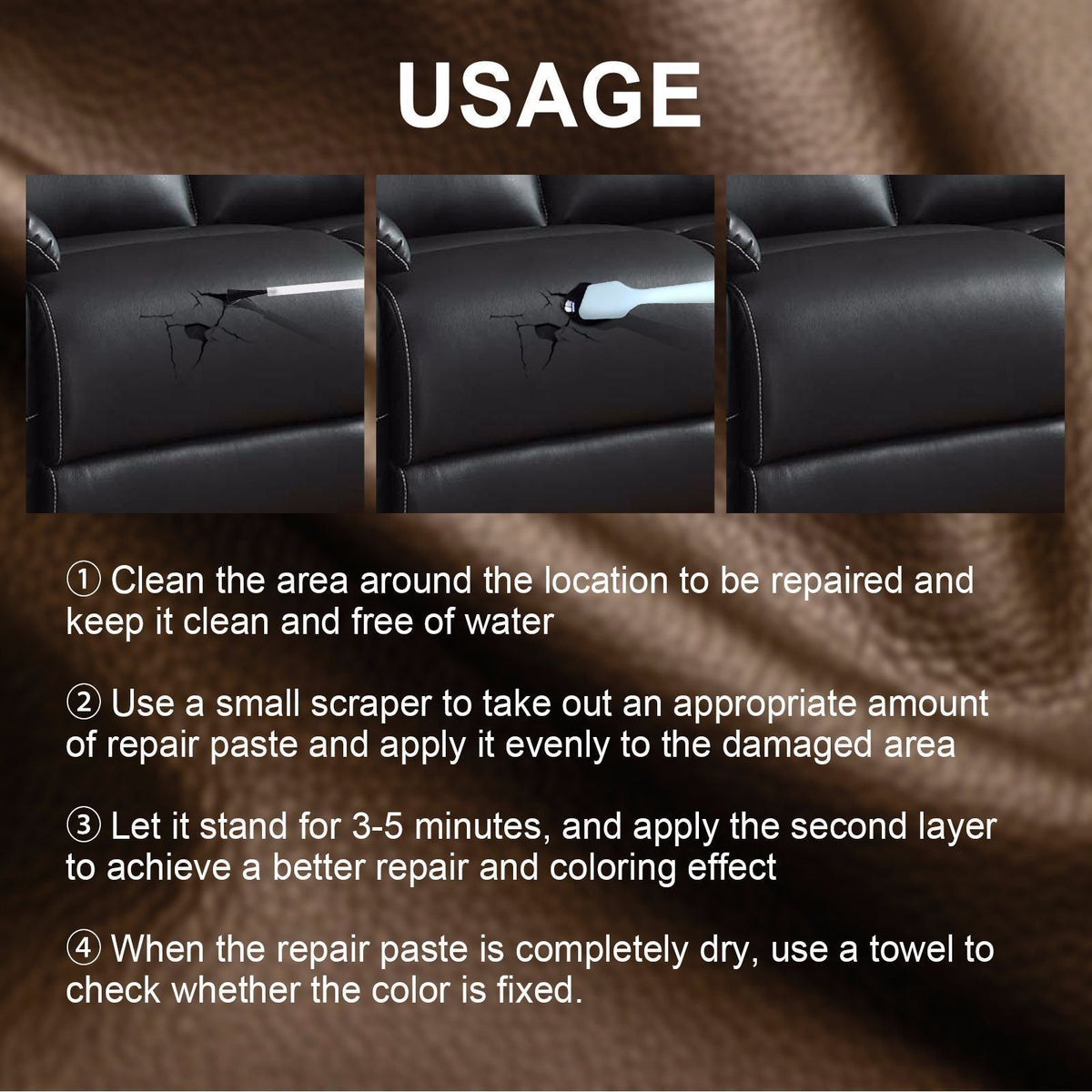 Leather Repair Kit Vinyl Filled Scratch Repair Kit For Furniture Car Seat Cushion