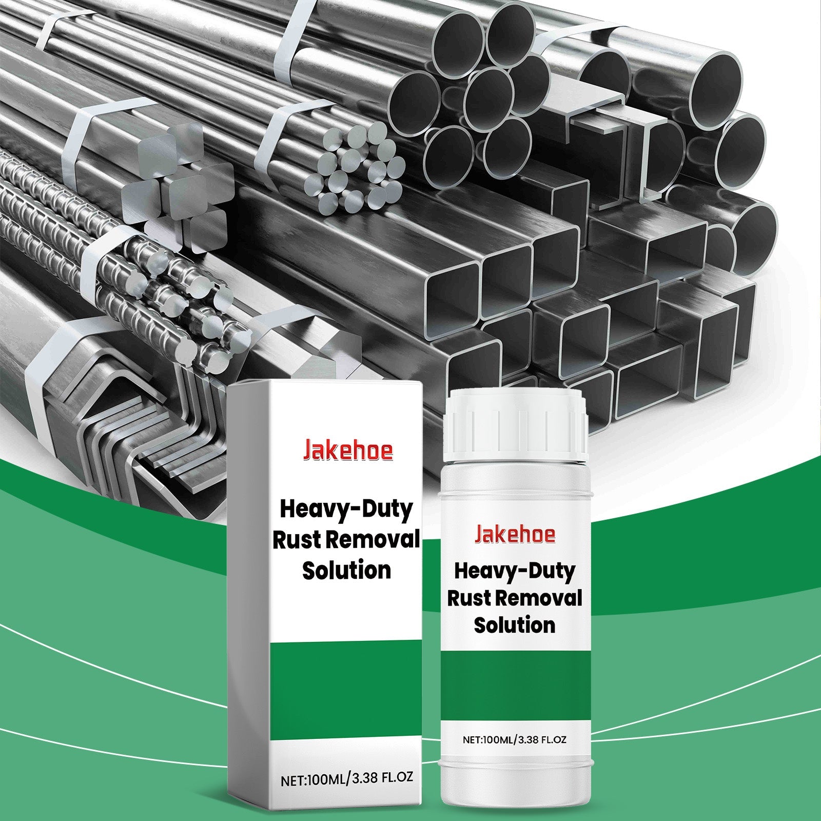 Metal Rust Remover, Fast Acting Rust Cleaning Solution for Iron and Steel, Durable Protection ,100ml