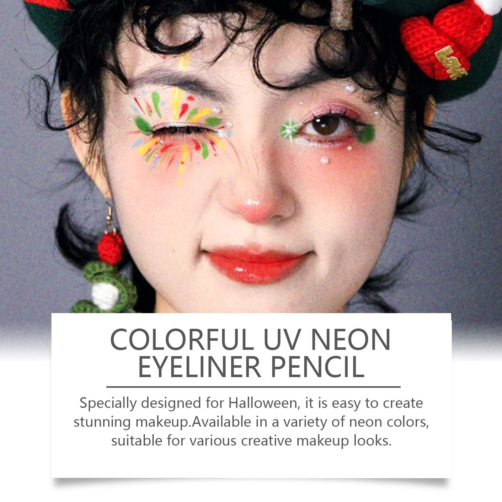8-Color Neon UV Liquid Eyeliner, Long-Lasting, Quick-Dry, Perfect for Party Makeup ,0.6g