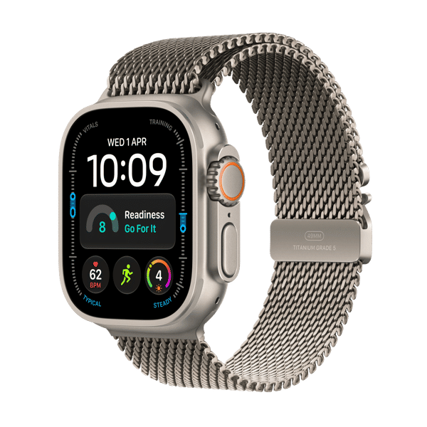 Apple Watch Ultra 4 G+C 49mm Titanium Case with Titanium Milanese Loop - S