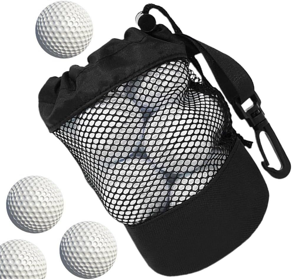 Golf Ball Bags Tennis Ball Holder Drawstring Mesh Bag Nylon Storage Pouch