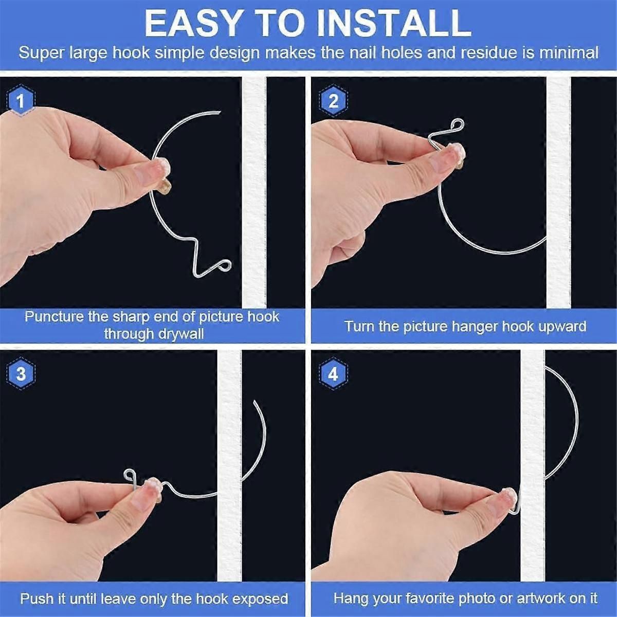 30 Pcs Stainless Steel Monkey Hooks For Wall Picture Hanging