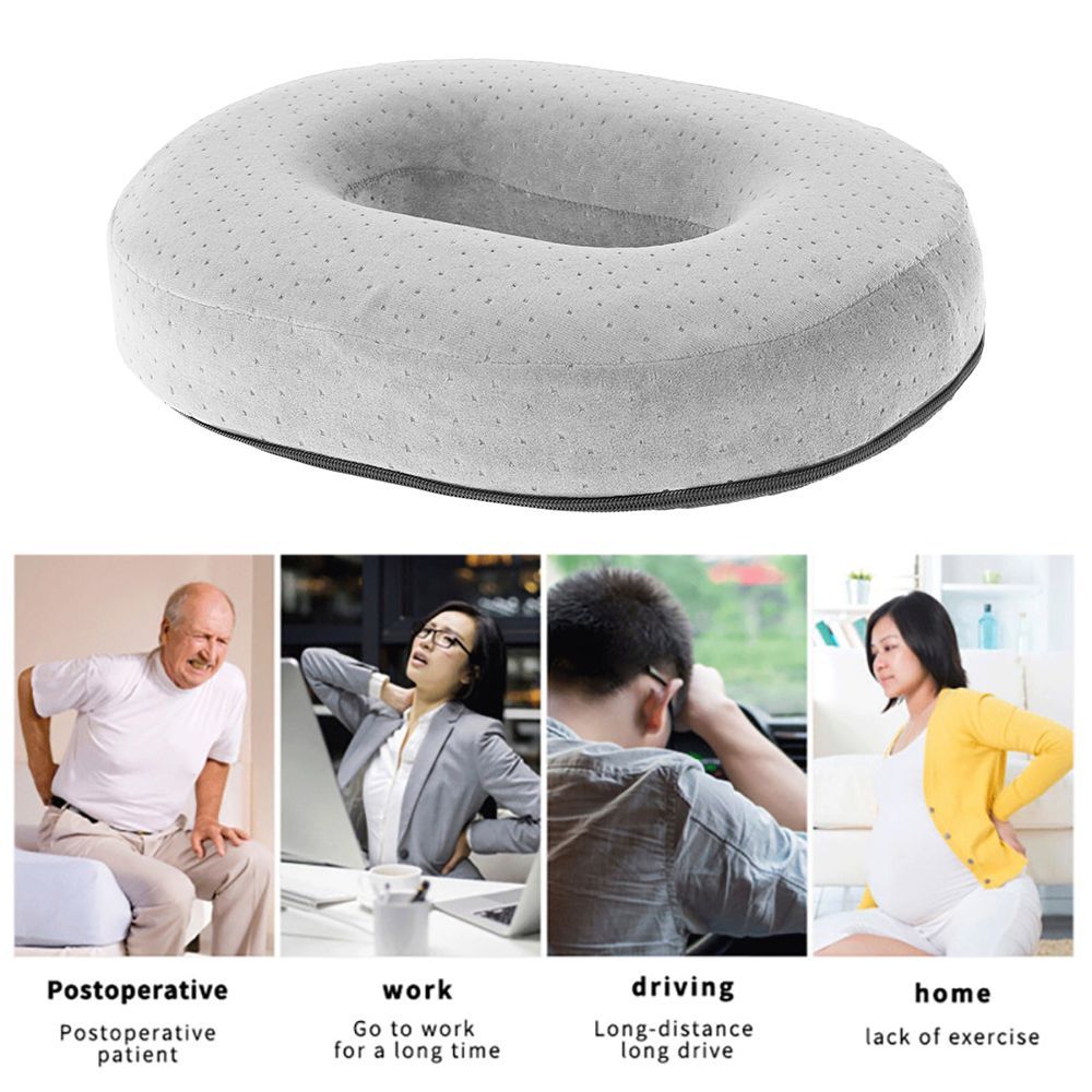 Memory Foam Ring Cushion Hemorrhoid Hollow Cushion Tailbone Donut Cushion Coccyx Pain Relief