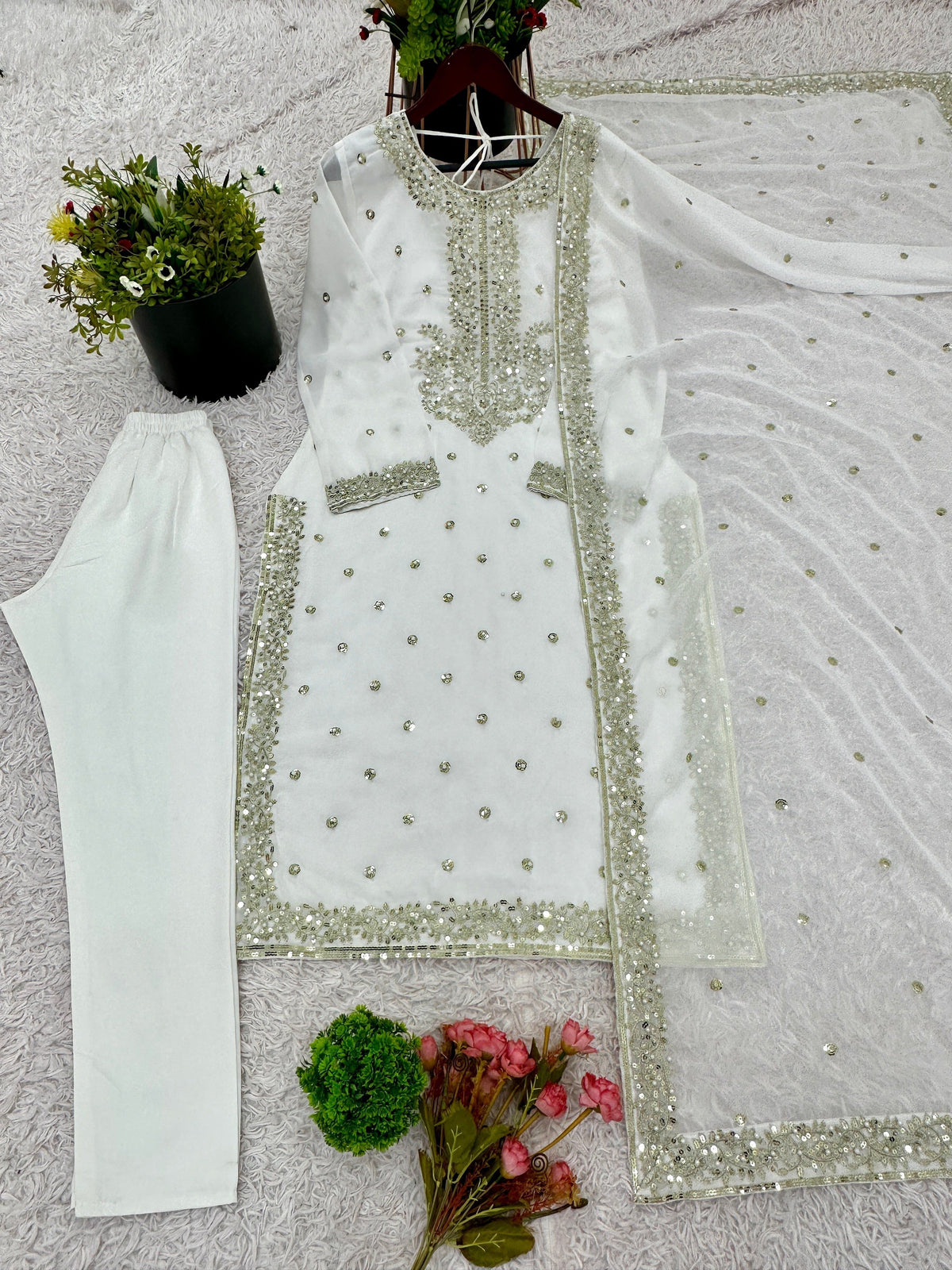Fab Zone Designer Party Wear Look Fancy Top-Dupatta and Fully Stitched Sharara