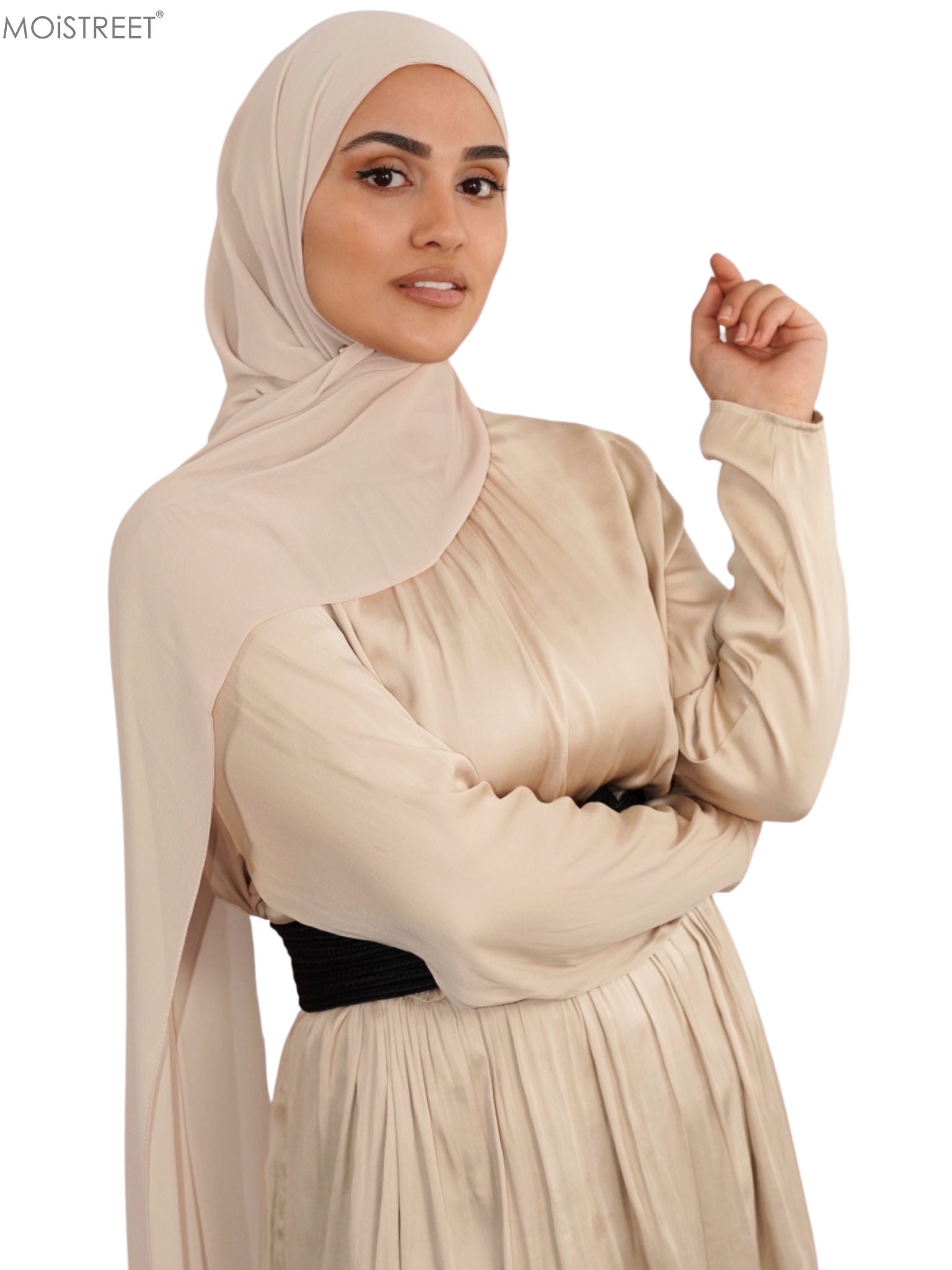 MOiSTREET Hijab Beige Chiffon