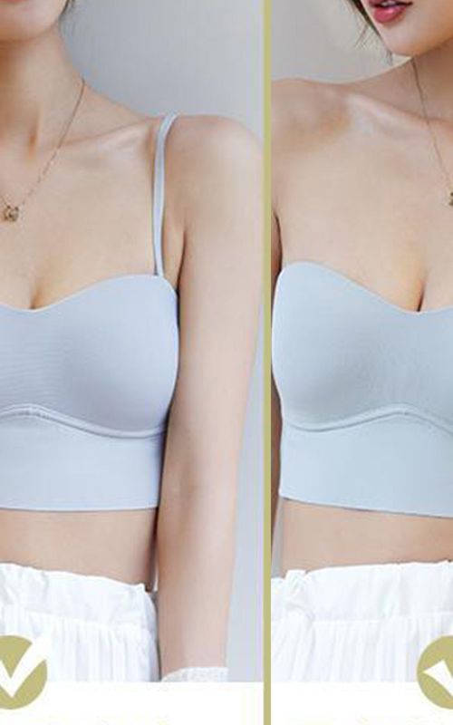 Seamless Bra Push Up Anti Slip Bra Removable Straps Underwear Without Steel Ring