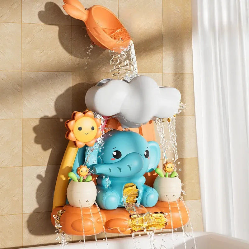 Children Water Play Toys Elephant Water Wheel Turntable Bathroom Shower Bathing Toys