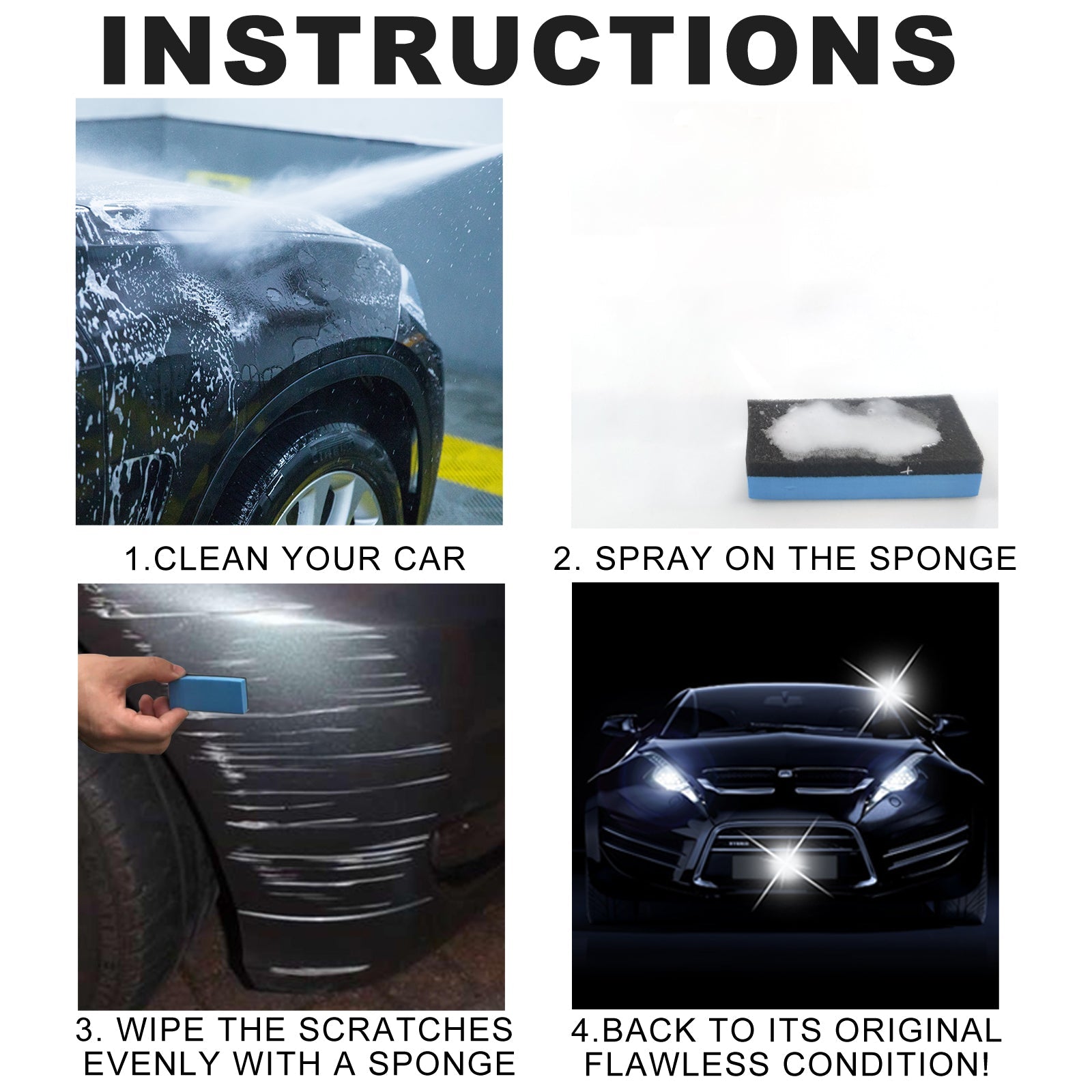 Car Scratch Repair Spray, Automotive Supplies, Quick Scratch Removal, Glossy Finish ,50ml