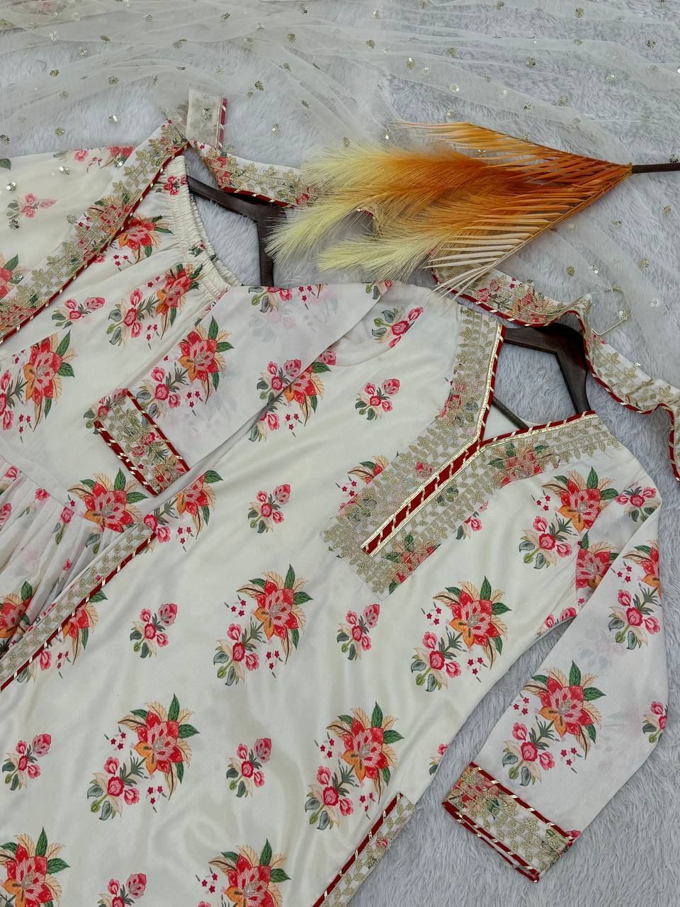 Fab Zone Beautiful Party Wear Top - Sharara With Fancy Dupatta