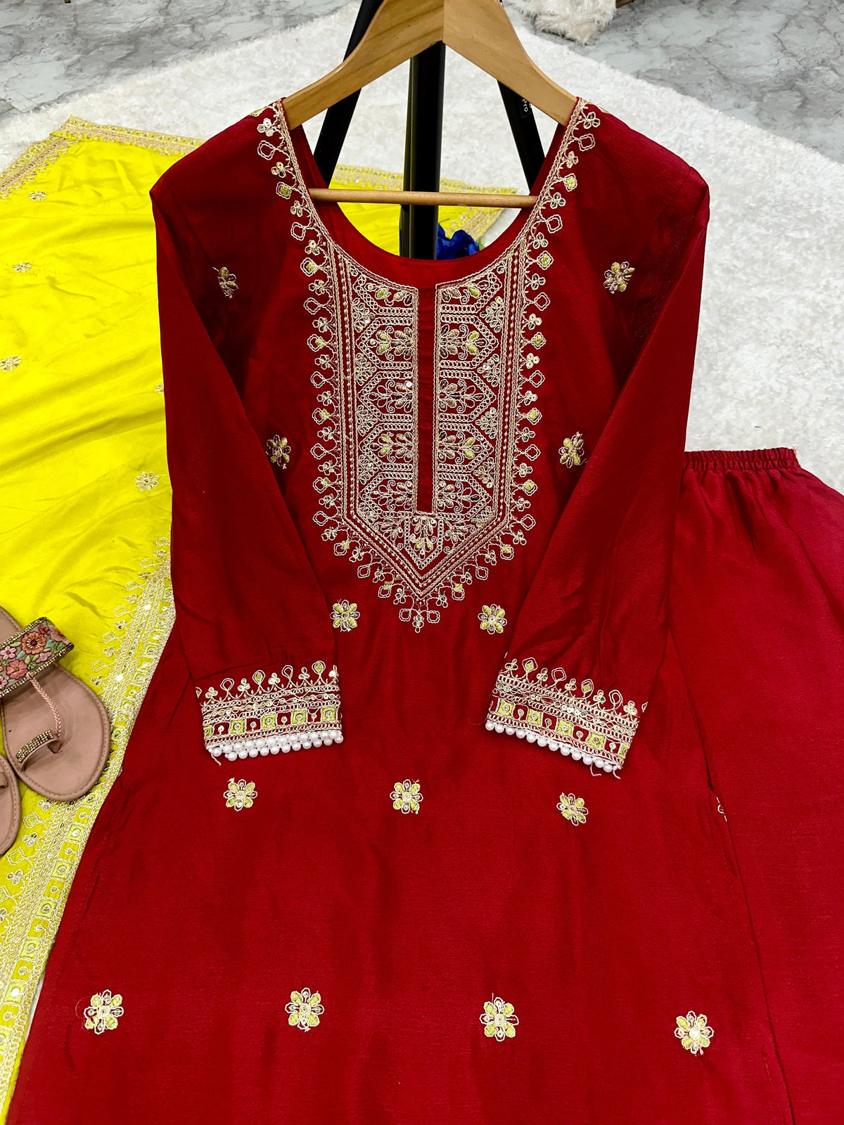 Fab Zone Beautiful Party Wear Top With Pent And Fancy Dupatta