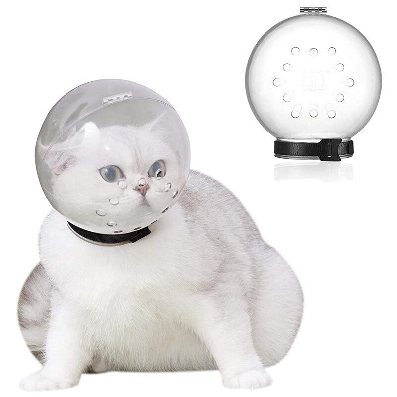 Cat Hood Ball Shaped Anti Bite Muzzle Breathable Anti Licking Mask Head Protective Cover