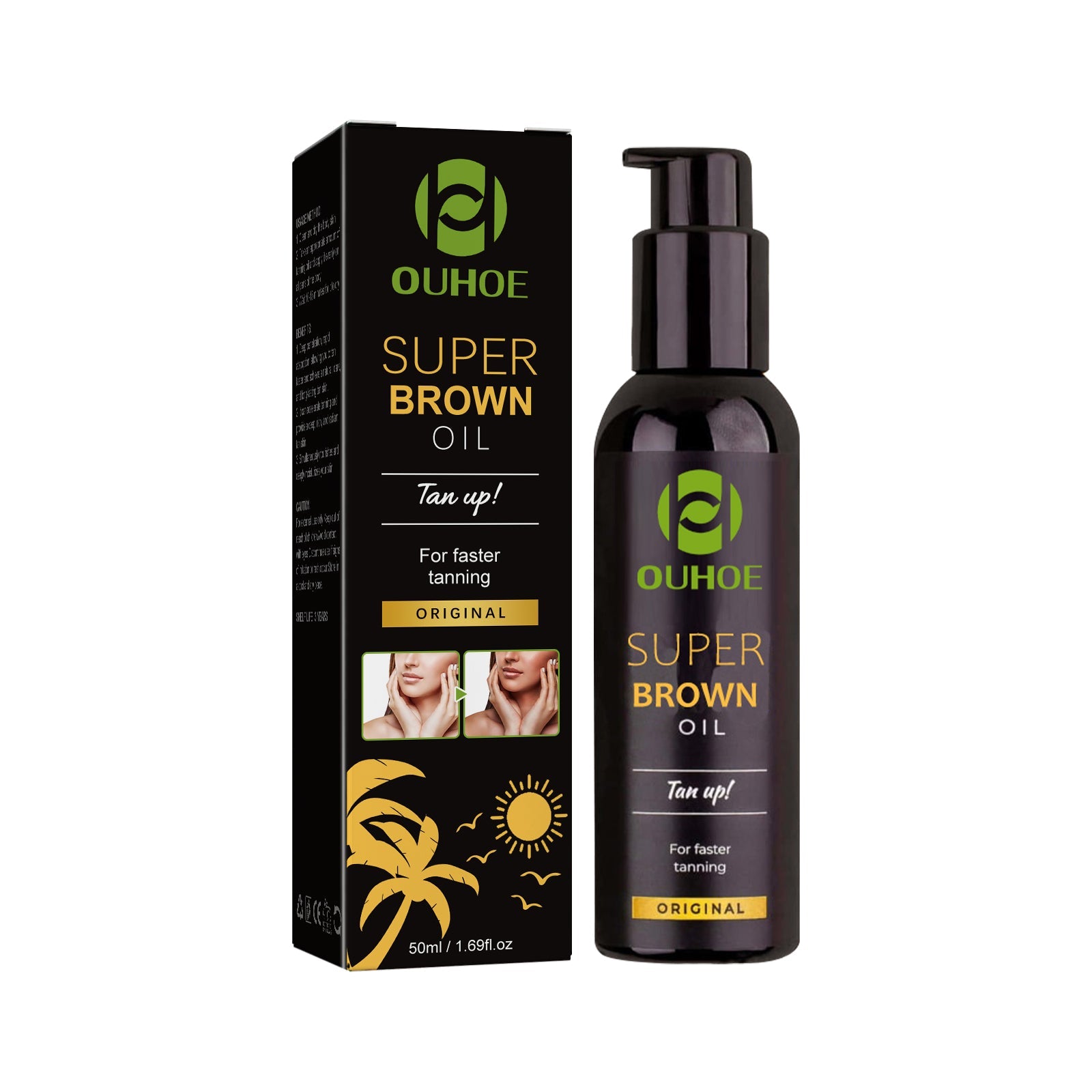 Create a Natural Summer Tan, Accelerate Tanning, Moisturize Skin, Sunbathing Oil ,50ml