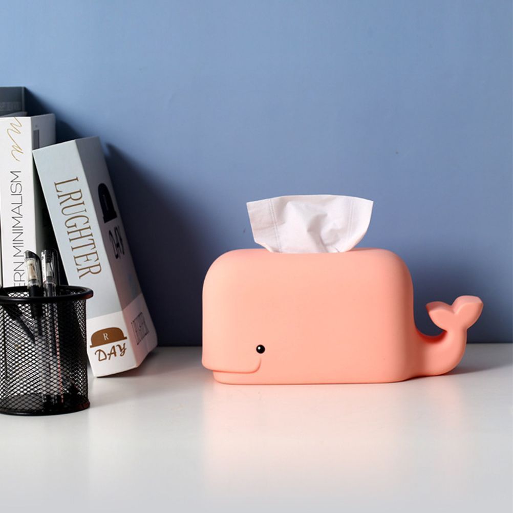 Silicone Whale Tissue Box Tablet Phone Stand Tissue Dispenser Holder Napkin Organizer