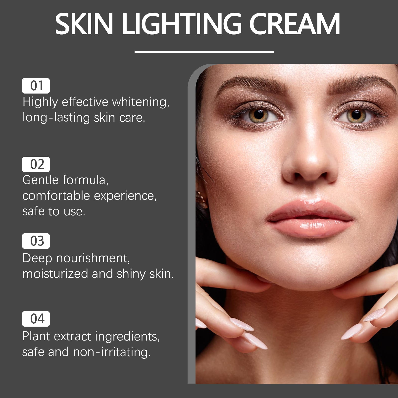 Brightening Moisturizing Cream for Face and Eyes, Hydrating, Nourishing, Anti-Aging, Glowing Skin ,30g