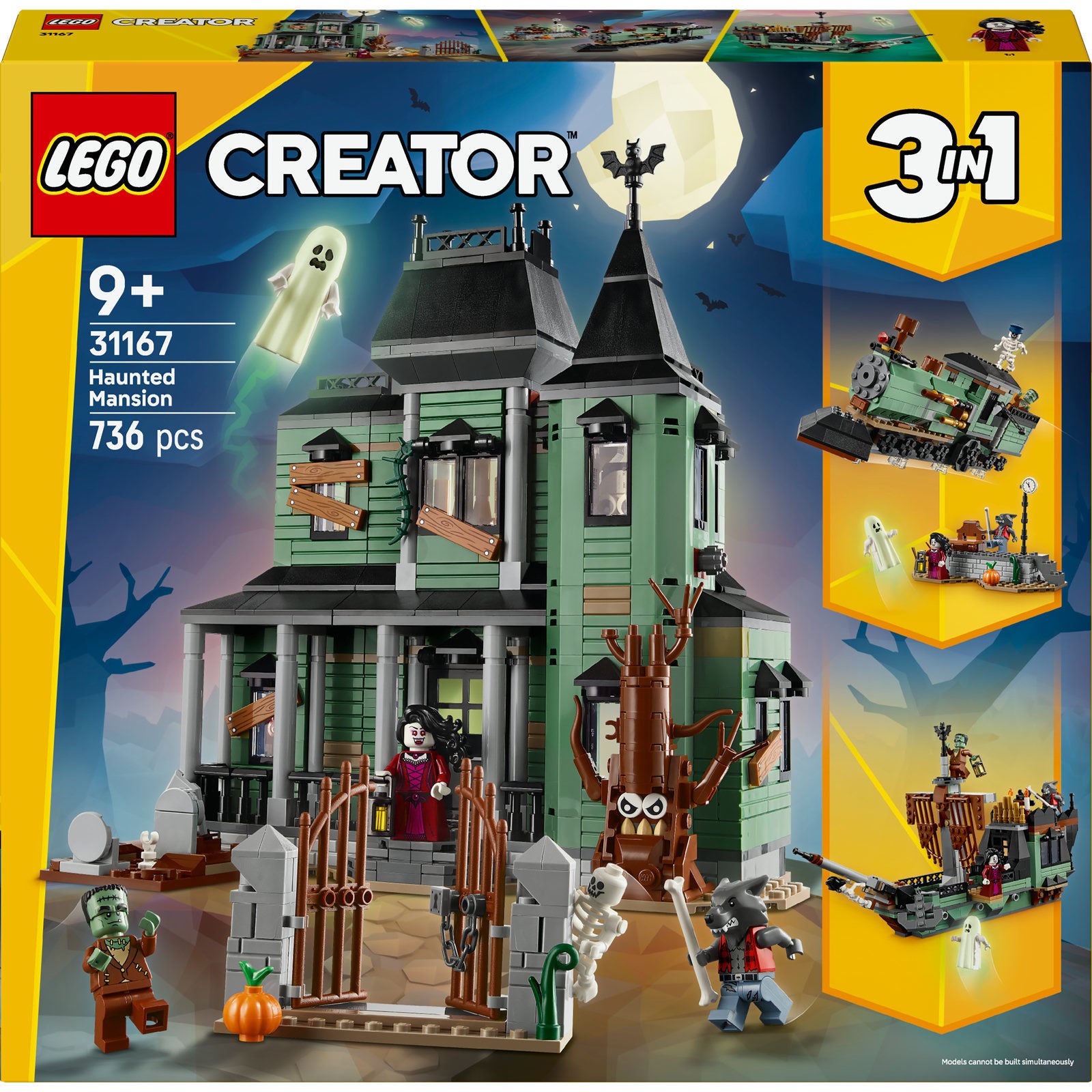 مجموعة بناء الألعاب «القصر المسكون» 3 في 1 من LEGO Creator (31167)، للأطفال من عمر 9 سنوات فما فوق