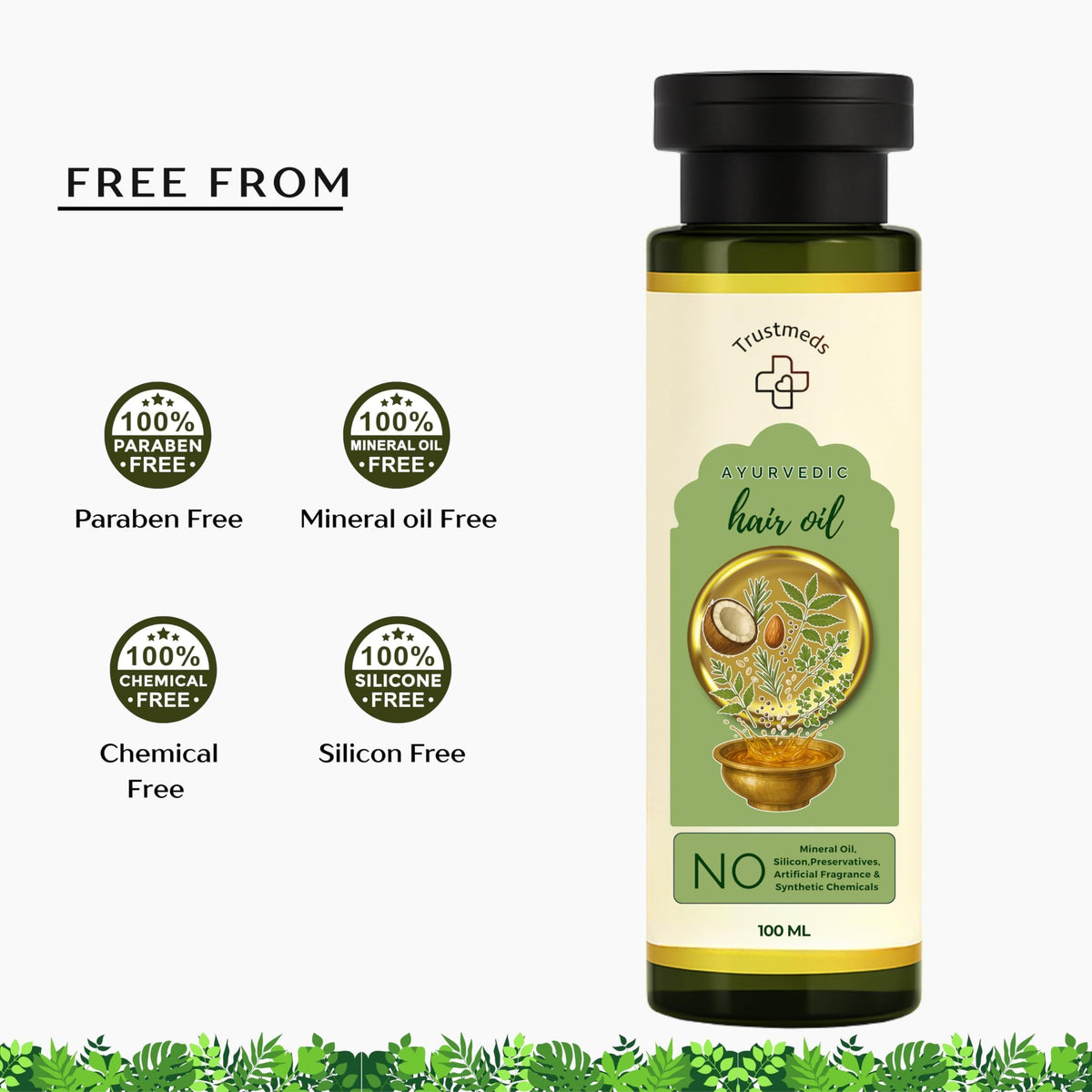 Trustmeds Ayurvedic Hair Oil for Hair Fall Control & Growth